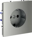 Розетка с заземлением (сталь) Voltum S70 VLS040105