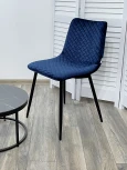 Обеденный стул M-City TINTIN BLUVEL-86 NAVY BLUE / черный каркас