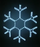 Светодиодная Снежинка "Зимняя Классика" Ø0,5м Белая, Дюралайт на Металлическом Каркасе, IP54 Laitcom LC-13040 (220V)