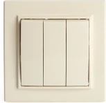 Выключатель трехклавишный (слоновая кость) Stekker Эрна 39923