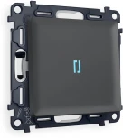 Комплект механизма Ambrella Volt 1-клавишного проходного выключателя с подсветкой 10000K ALFA MA902040 Графит мягкое касание QUANT