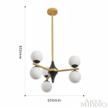 Потолочная люстра на штанге Arte Milano 271580/6 BK/GD (220V, шарики)