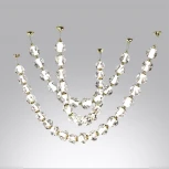 Подвесной светильник "бусы" Odeon Light Jemstone 5085/48L золото/прозрачный/металл/акрил LED 48W 4000K 2400Лм (220V, на проводе, шарики, бусы)