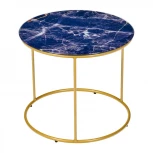 Набор кофейных столиков Tango темно-синий с ножками матовое золото, 2шт