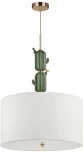 Подвесной светильник Odeon Light Cactus 5425/3 золотой/зеленый/белый/металл/керамика/ткань E27 3*60W (220V, на проводе, круглые)