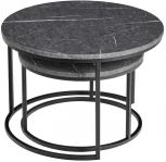 Набор кофейных столиков Tango серый мрамор с чёрными ножками, 2шт Bradex Home RF 0206
