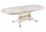 Деревянный стол Woodville Кантри 160 молочный с золотой патиной 406078