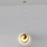 Подвесной светильник Odeon Light Saturn 5443/1 сатинированн.латунь/беж./металл/полирезин/стекло 1*G9 LED*6W