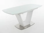 Стол Севилья МДФ, Стекло, Белый матовый шагрень/Белый, Аврора