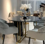 Стол обеденный IST-CASA Веспер F-1171-1.1, 120х120х76 см, черный мрамор