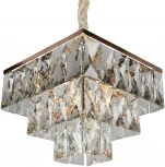 Подвесная люстра ярусная Omnilux 726 OML-72603-06 (220V, хрусталь, на цепи)