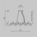 Подвесной светильник Maytoni Dallas MOD547PL-25BS (220V, на тросе, шарики, паук, молекулы)