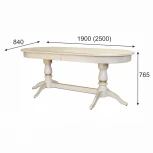 Стол обеденный Тарун 5 раздвижной слоновая кость/золото 190/250*84 от фабрики Mebelik