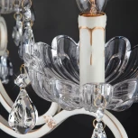 Торшер Eurosvet 12205 12205/3F белый (хрусталь Strotskis, подвески, выключатель, подсвечник, свеча, под старину)