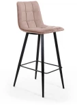 Стул барный UNO, бархат бежевый 5/ чёрный конус Top Concept UNO 78449