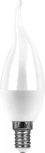 Лампочка светидиодная свеча на ветру белая E14 7W 220V 560 lm 2700K теплый свет Feron 25760