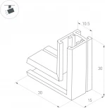 Коннектор угловой MAG-MICROCOSM-CON-L90 (BK) (Arlight, IP20) 044527