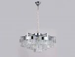 Подвесная люстра Newport 4350 4356+3/C chrome (220V, хрусталь, на цепи, круглые)