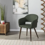 Стул R-Home Oscar тёмно-зеленый/т.орех