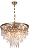 Подвесная люстра каскадная Maytoni Linn MOD091PL-07G (220V, хрусталь, подвески, на цепи)