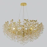 Подвесная люстра Crystal Lux EDEN SP10 GOLD (220V, на тросе, листья, ветки)