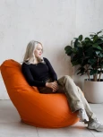 Кресло мешок Dreambag Груша Оранжевая ЭкоКожа (XL, Классический) 5010821