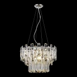 Подвесная люстра ярусная Wertmark Lazzara WE107.09.103 (220V, хрусталь, на тросе, круглые)