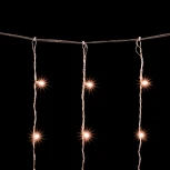 Гирлянда Занавес Облегченный 2 x 2 м Экстра Тепло-Белый с Мерцанием Белого Диода 220В, 400 LED, Провод Прозрачный ПВХ, IP54