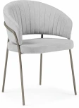 Обеденный стул Лео Woodville (Металл,Велюр/Серый,Капучино) арт.615186