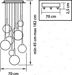 Подвесной светильник ярусный Lightstar Globo 813093 (220V, на проводе, шарики)