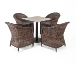 Обеденная группа на 4 персоны, стулья коричневые 4SIS Каффе KCR4T1-5-SET brown