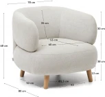 Luisa Кресло жемчужное с ножками из массива бука La Forma (ex Julia Grup) арт.177085