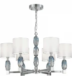 Подвесная люстра ST Luce Lingotti SL1759.103.06 Хром, Голубой/Белый E14 6*40W (220V, на цепи)