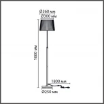 Торшер с выключателем Lumion Tune 8302/1F бронза/черный/бежевый, металл/текстиль E27 1*60W 220V