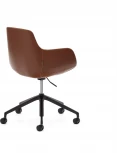 Рабочее кресло Tissiana коричневая искусственная кожа, алюминиевые ножки с матовой черной отделкой La Forma (ex Julia Grup) арт.175088