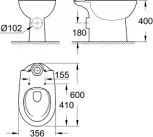 Унитаз-компакт Grohe Bau Ceramic 39349000 безободковый