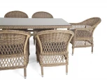 Обеденная группа из искусственного ротанга на 6 персоны, цвет соломенный 4SIS Амароне AmC6T-7-SET
