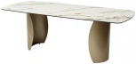 Стол BRONTE 220 KL-188 Контрастный мрамор матовый, итальянская керамика/ каркас цвета шампань
