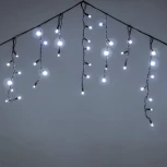 Гирлянда Бахрома 3,1 x 0,5 м белая 24В, 120 LED, провод черный каучук, IP65 Laitcom LL120-1-1W