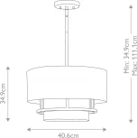 Потолочная люстра на штанге Hinkley Graham HK-GRAHAM-M-PN (220V, круглые)