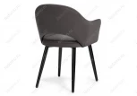 Стул Woodville на металлокаркасе Апри микровелюр графитовый / черный глянец 464178