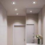 Светильник встраиваемый с белой LED подсветкой Feron CD4046 41908 GX53 без лампы, прозрачный, хром