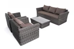 Лаунж-зона из искусственного ротанга, цвет графит 4SIS Капучино KS3C2T-4-SET graphite