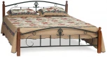 Кровать РУМБА (AT-203)/ RUMBA дерево гевея/металл, 140х200 см (double bed), красный дуб/черный Tetchair 12899