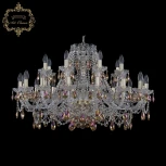 Подвесная большая люстра Art Classic 11.25 11.25.16+8.360.Gd.Sp.K777 (220V, хрусталь, на цепи, подсвечник, свеча)