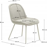 Обеденный стул La Forma (ex Julia Grup) Aimin (Бежевый/ Сталь)