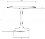 Стол обеденный MIA (белая столешница, белое основание) Dobrin 219TD-LMZL MIA, цвет столешницы белый, основания белый