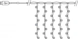 Светодиодная гирлянда Feron CL590 41636 занавес типа Роса 2*2м + 2м 5000К USB прозрачный шнур