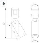 Трековый светильник модульный LED ART-APRIORI-SPOT-TURN-R38-8W Warm3000 (OG, 36 deg, 48V) (Arlight, IP20 Металл) 053978
