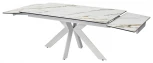 Стол BELLUNO 160 KL-188 Контрастный мрамор матовый, итальянская керамика/ белый каркас